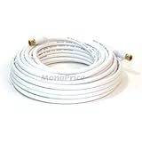 Monoprice 104061 50-Feet RG6 75Ohm Quad Shield CL2 Coaxial Cable with F Type Connector - White