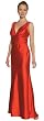 #2126 - BEST SELLER - Formal Evening Gown. Elegant Full Length Satin Long V Neck Dress with Shoulder Tassles