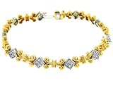 14k two tone gold and diamond designer bracelet
