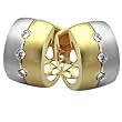 Two Tone Astounding Huggies Diamond Earrings