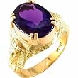 14Kt Yellow Gold Egyptian Revival Amethyst Ring