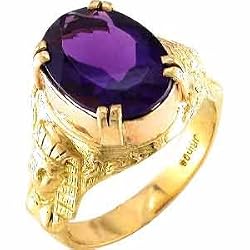 14Kt Yellow Gold Egyptian Revival Amethyst Ring