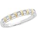 14K Two Tone Gold Diamond Bridal Anniversary Band Ring