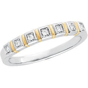 Childrens Toyshop  Jewelry : 14K Two Tone Gold Diamond Bridal Anniversary Band Ring