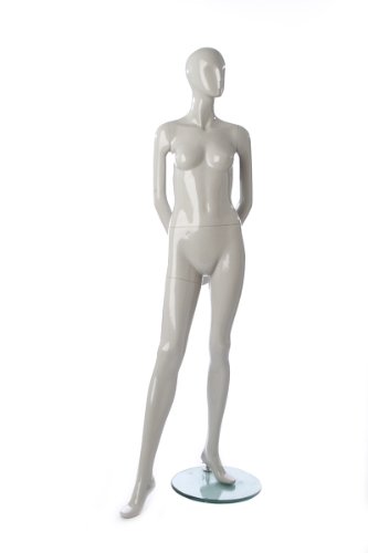 Standing Female Mannequin - Shiny Grey