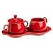 Fiesta Scarlet 821 Sugar and Creamer with Tray
