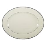 Lenox Tuxedo Platinum Ivory China 13-Inch Oval Platter