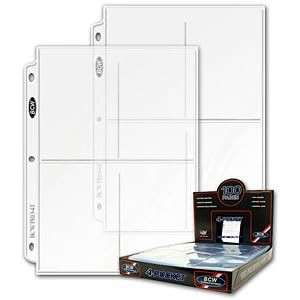 20 (Twenty Pages) - BCW Pro 4-Pocket Page (3.5 X 5 Cards, Postcards or Photos)
