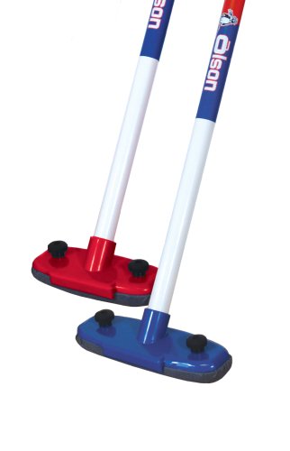 Red Olson 6 in. Curling Broom with Wood Handle