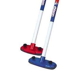 Blue Olson 6 in. Curling Broom with Wooden Handle