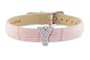 Diamond Clip On Initial letter "Y" with Pink Leather Bracelet
