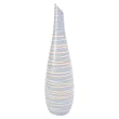 Handmade Terracotta Lavender Purple Vase with Beige Stripes