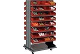 16 Shelf Bench Rack With 64 Bins 8 Inch Wide