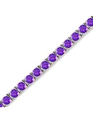 5 CT Amethyst Bracelet 14K White Gold