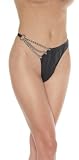 Produkt-Bild: Leder String verziert mit Ketten Schwarz S-L