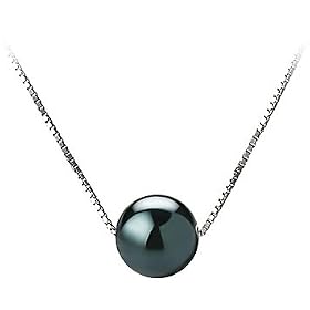 Kristine Black 7-8mm AAA Japanese Akoya Pearl Pendant by Pearls Only