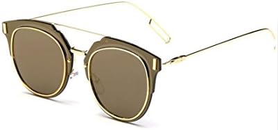 The new sunglasses for men and women fashion sunglasses retro sunglasses (Gold frame Gold Lens)