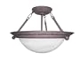 American Fluorescent HS6213R Duomo Semi-Flush, Rust