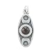Double Sided Oval Triple Moon Pendant with Rede Inscription in Sterling Silver with a Garnet Gemstone for Men or Women, #8130