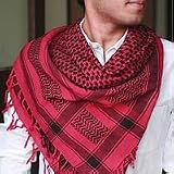 NOVICA Cotton scarf, 'Red Houndstooth'