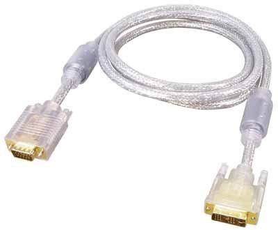 All4u BC 57-5 DD DVI-Kabel (DVI-Stecker 18+5 polig - Sub D-Stecker 15 polig HD, Single Link, 3x Koax/RGB) 5 m transparent