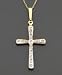 Jewelry : 14k Gold Diamond Accent Cross Pendant
