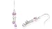 Oval Round Cut Pink Cz Three-Stone Dangling Earrings Sterling Silver