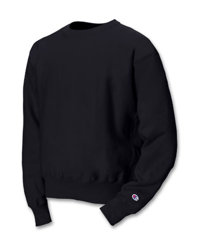 Champion 12 oz.; 82/18 Reverse Weave Crew - BLACK - S