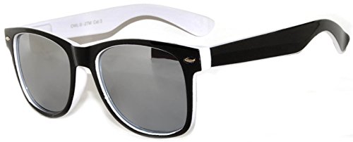 Retro Vintage Two -Tone Sunglasses Mirror Lens 3 Pairs -Yellow, Blue, Pink OWL.