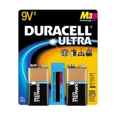 DURACELL 9V/2 ULTRA 9 Volt Alkaline Battery for High-Tech Devices
