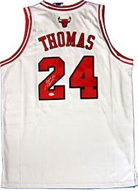 Tyrus Thomas Autographed / Signed White Authentic Chicago Bulls Basketball Jersey