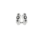 14K White Gold 1/2 ct. Black and White Diamond Floral Fashion Earrings
