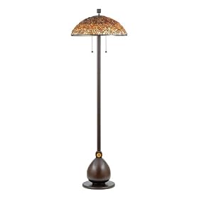 Quoizel Tiffany 61-Inch Floor Lamp with Fossil Stone Shade, Cinnamon Finish #TFFS9360CN