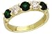 Ladies Alternating Round Emerald and Diamond Band