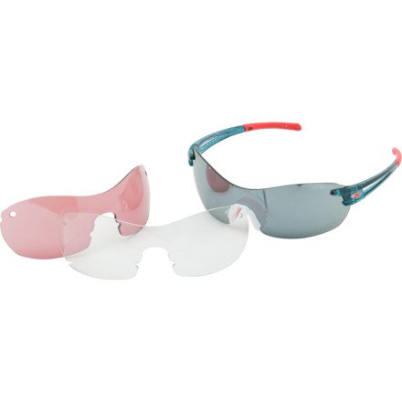 Smith Pivlock V90 Bike Sunglasses , Blue Denim with Platinum, Ignitor and Clear Lenses, One Size