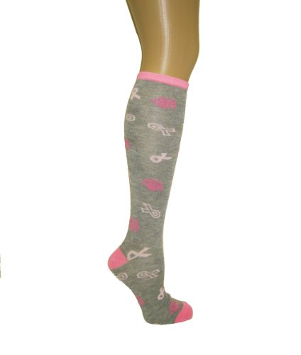 Pink Ribbon Breast Cancer Awareness Knee High 