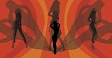 70er retro lounge Design Panorama Poster - Plakat - Kunstdruck