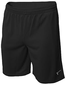 TREN Herren Polyester Performance Short Sporthose mit Seitentaschen Schwarz 001 - L