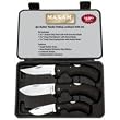 Maxam Pro Series 3pc Rubber Handle Folding Lockback Knife Set