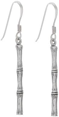 925 Sterling Silver Bamboo Hook Earrings