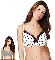 2 Pack Limited Collection Spotted & Striped DD-GG Bras