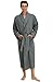 Alexander Del Rossa Mens Lightweight Cotton Robe, XL Steel Gray with Black Piping (A0715STLXL)