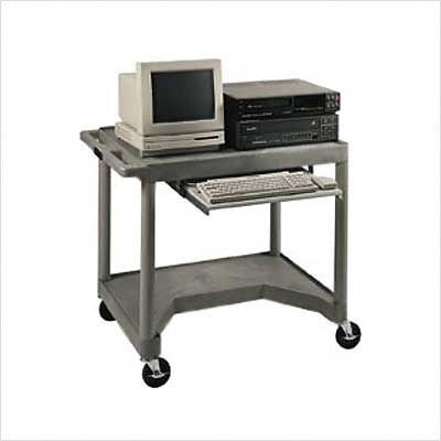 Interactive Video Cart with Pull-Out Keyboard Shelf Color: Gray