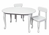 Gift Mark Queen Anne Oval Children Table, White