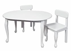 Gift Mark Queen Anne Oval Children Table, White