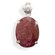 Oval Rough-Cut Ruby Pendant