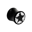 1/2" Austrian Crystal Black Star Saddle Plug