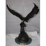 Large Size American Handcasted Falcon Bronze Sculpture After Jules Moigniez