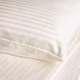 100% Cotton Sabrina 500 Thread Count Sateen Stripe Bed Sheet Set Ecru King