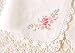 Floral Handkerchief with Embroidery, Reads: Thinking of You